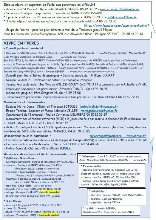 Annuaire paroissial page 3